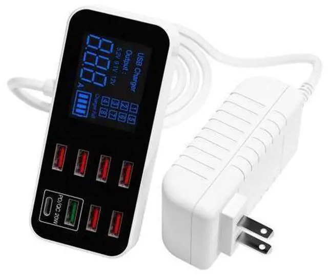 Alt view image 7 of 7 - Multi USB 8-Port Fast Desktop Hub Wall Charger Charging Station Quick Charge 3.0