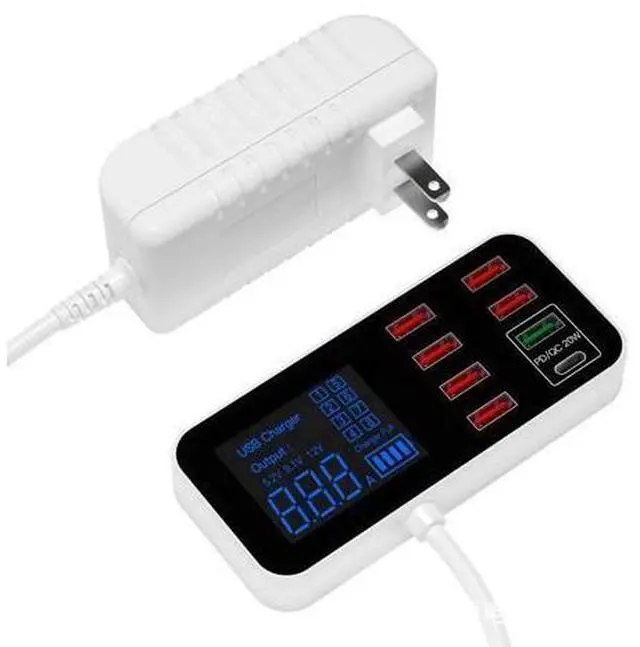 Alt view image 6 of 7 - Multi USB 8-Port Fast Desktop Hub Wall Charger Charging Station Quick Charge 3.0