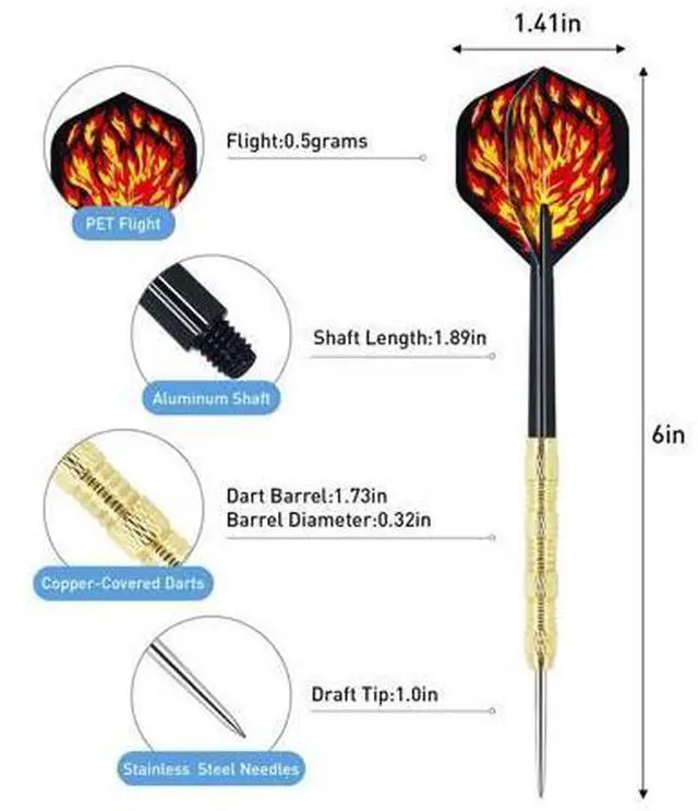 Alt view image 4 of 7 - 5 Sets (15Pcs) Steel Tip Professional Darts Set Darts Slim Barrel Dart Flights