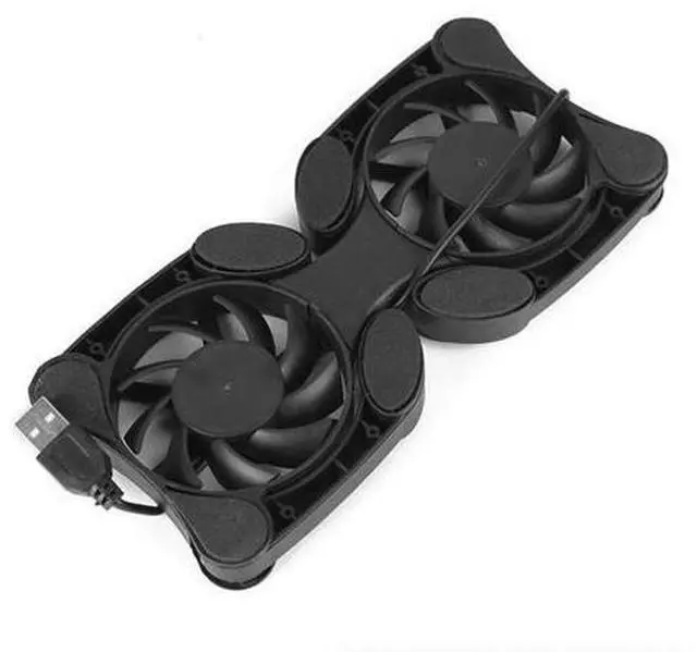 Alt view image 6 of 7 - Dual USB Cooling Fan Pad Foldable Slim Fans Cooler Stand For Laptop PC Notebook