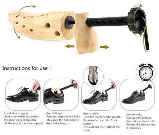 Alt view image 7 of 7 - 2-Way Wooden Adjustable Shoe Stretcher Expander Men Women Boot Size US 5-13