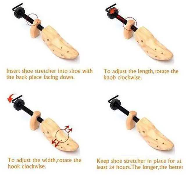 Alt view image 6 of 7 - 2-Way Wooden Adjustable Shoe Stretcher Expander Men Women Boot Size US 5-13