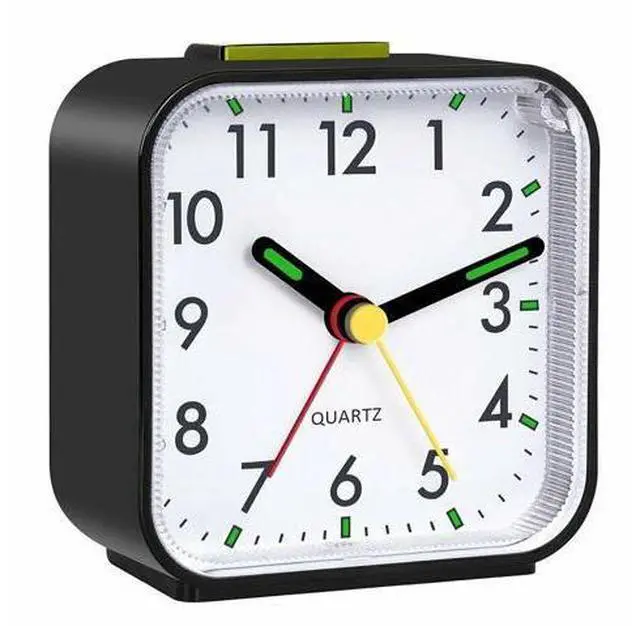 Alt view image 2 of 7 - LED Desk Alarm Clock Nightlight Snooze Quiet Non Ticking Battery Powered Bedroom
