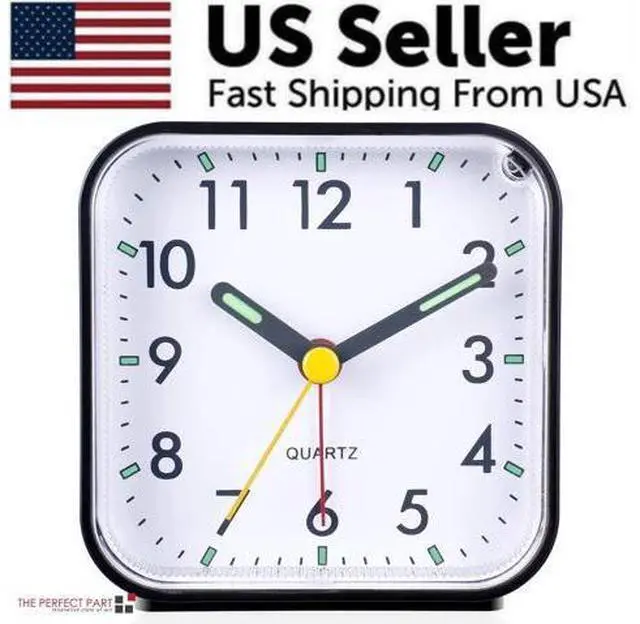 Alt view image 3 of 7 - LED Desk Alarm Clock Nightlight Snooze Quiet Non Ticking Battery Powered Bedroom