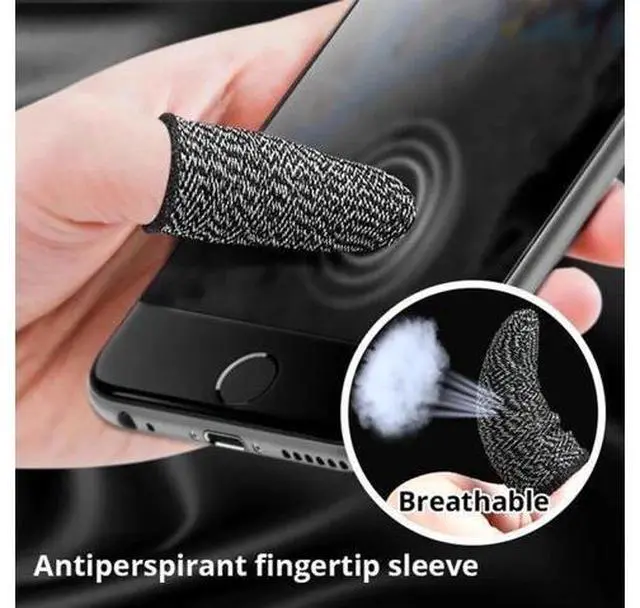 Alt view image 5 of 7 - 10 Pcs Screen PUBG Gaming Finger Sleeve Game Controller Mobile Sweatproof Gloves