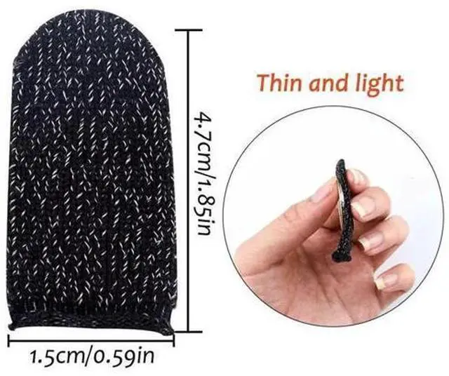 Alt view image 7 of 7 - 10 Pcs Screen PUBG Gaming Finger Sleeve Game Controller Mobile Sweatproof Gloves