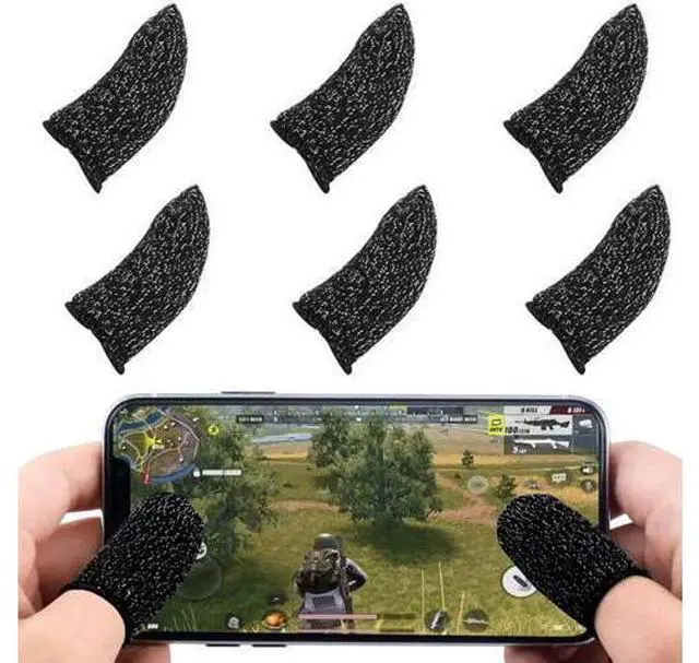 Alt view image 6 of 7 - 10 Pcs Screen PUBG Gaming Finger Sleeve Game Controller Mobile Sweatproof Gloves