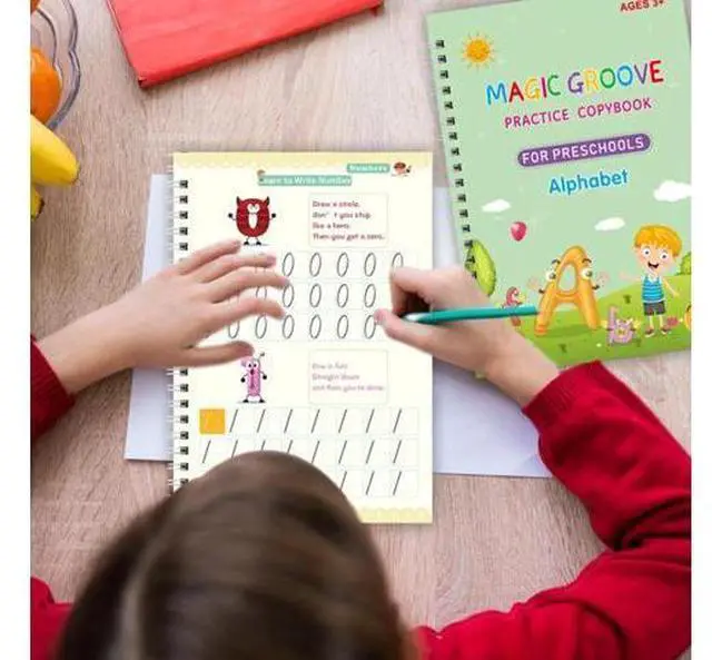 Alt view image 6 of 7 - 16Pcs Grooved Magic Practice Copybook Set Boys Girls Handwriting Book Practice
