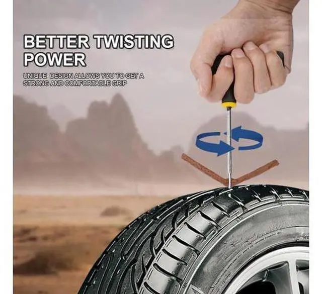 Alt view image 5 of 7 - 68pc Tire Repair Kit DIY Flat Tire Repair Car Truck Motorcycle Home Plug Patch