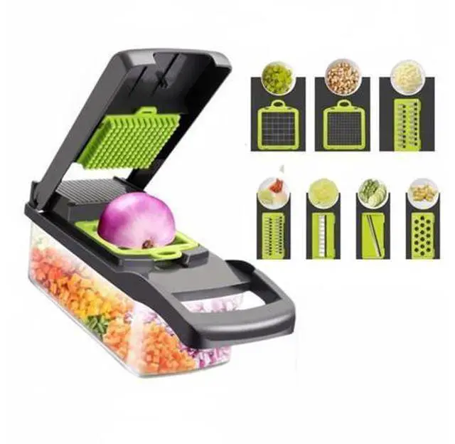 Alt view image 2 of 7 - 15-In-1 Vegetable Fruit Chopper Cutter Food Onion Veggie Dicer Slicer Kitchen