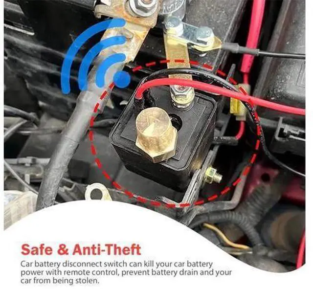 Alt view image 7 of 7 - Car Battery Disconnect Switch Remote Control Power Kill Master Isolator Cut Off