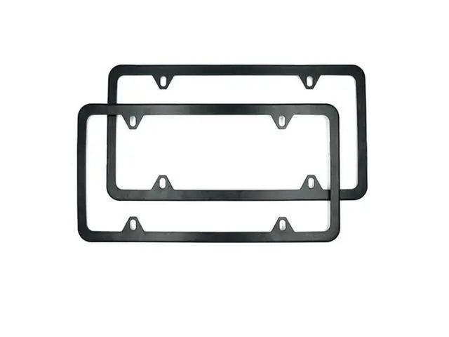 Alt view image 2 of 7 - 2x High Quality Stainless Steel Metal License Plate Frame Tag Cover Black New US