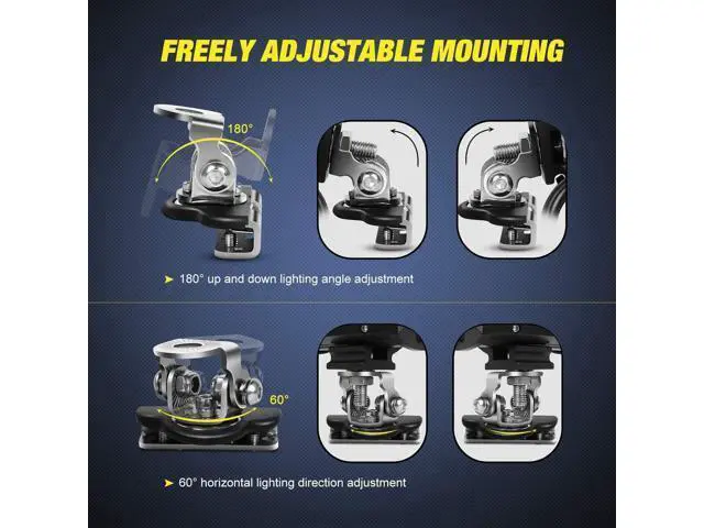 Alt view image 5 of 7 - 2PCS Pillar Hood Led Work Light Bar Mount Bracket Clamp Holder Offroad Universal