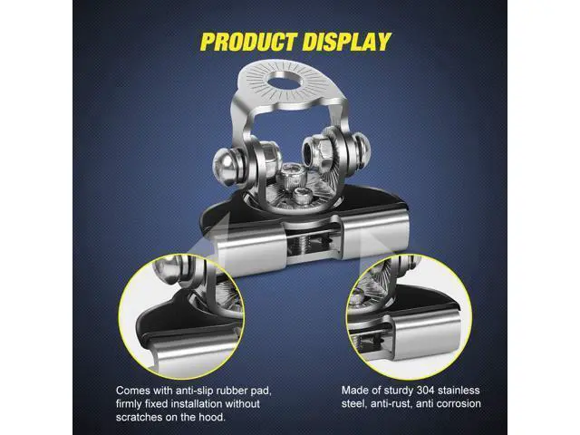 Alt view image 7 of 7 - 2PCS Pillar Hood Led Work Light Bar Mount Bracket Clamp Holder Offroad Universal