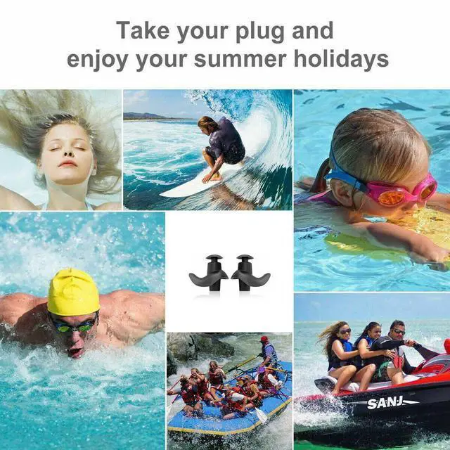 Alt view image 3 of 7 - 5/10 Pairs Soft Silicone Ear Plugs For Swimming Sleeping Anti Snore Reusable USA - 5 Pairs