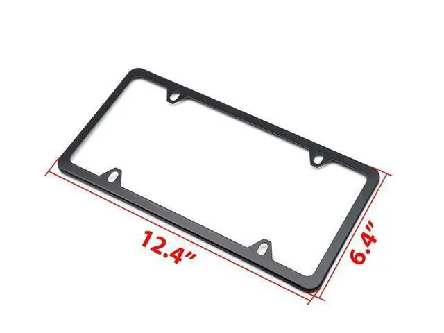 Alt view image 4 of 7 - 2x High Quality Stainless Steel Metal License Plate Frame Tag Cover Black New US