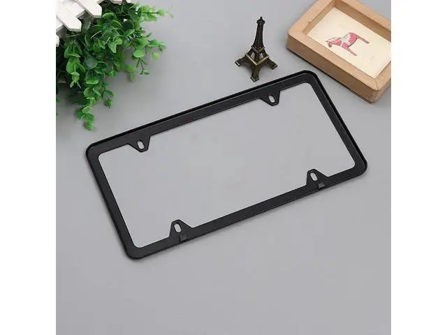 Alt view image 7 of 7 - 2x High Quality Stainless Steel Metal License Plate Frame Tag Cover Black New US