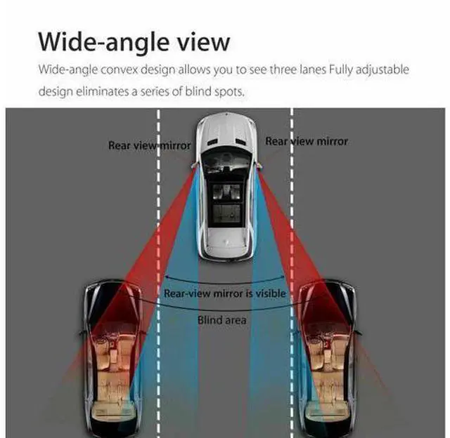 Alt view image 7 of 7 - 2x 360° Stick on Rear View Auxiliary Blind Spot Mirror Wide Angle Car Truck SUV