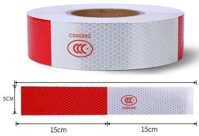 Alt view image 7 of 7 - Reflective Tape CONSPICUITY Trailer Safety Warning Sign Auto Truck Red White NEW