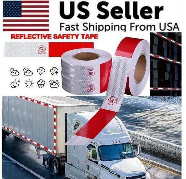 Alt view image 3 of 7 - Reflective Tape CONSPICUITY Trailer Safety Warning Sign Auto Truck Red White NEW