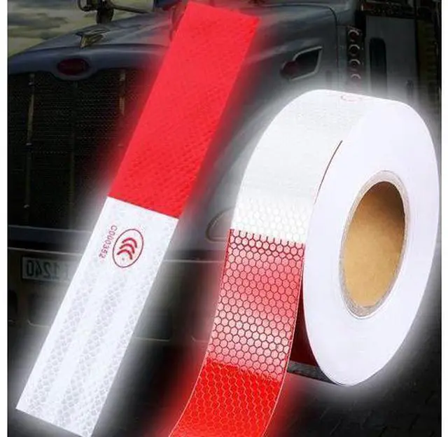 Alt view image 5 of 7 - Reflective Tape CONSPICUITY Trailer Safety Warning Sign Auto Truck Red White NEW