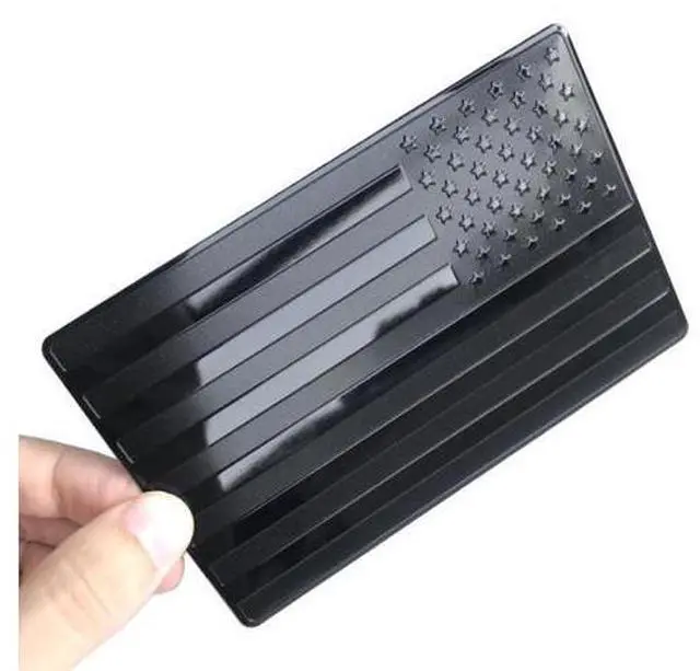 Alt view image 5 of 7 - 2PCS Metal USA Flag Sticker American Car Truck Decal Emblem Black