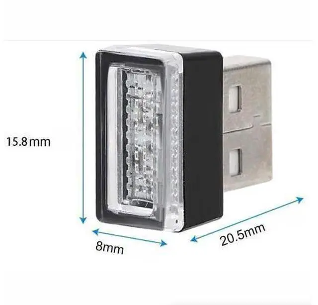 Alt view image 4 of 7 - 3x Mini Blue LED USB Car Interior Light Neon Atmosphere Ambient Lamp Accessories