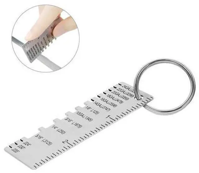 Alt view image 4 of 7 - 2PCS Thickness Gage Sheet Metal Gauge Measuring Tool Wire Gauge Stainless Steel