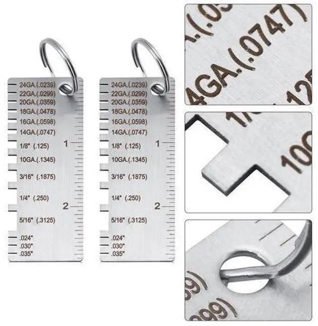 Alt view image 5 of 7 - 2PCS Thickness Gage Sheet Metal Gauge Measuring Tool Wire Gauge Stainless Steel