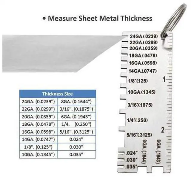 Alt view image 6 of 7 - 2PCS Thickness Gage Sheet Metal Gauge Measuring Tool Wire Gauge Stainless Steel