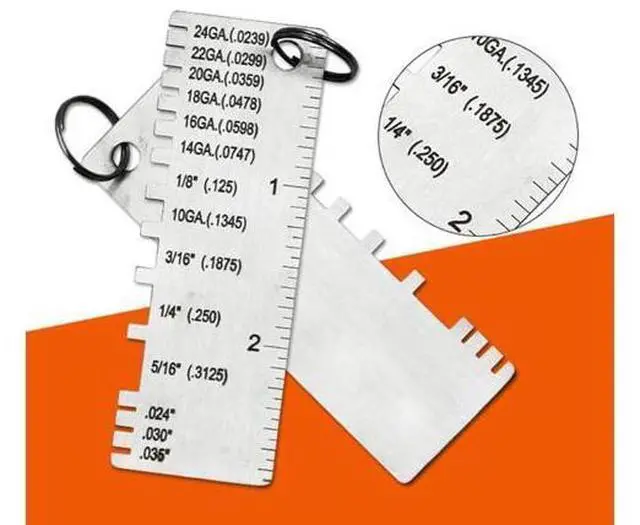 Alt view image 7 of 7 - 2PCS Thickness Gage Sheet Metal Gauge Measuring Tool Wire Gauge Stainless Steel