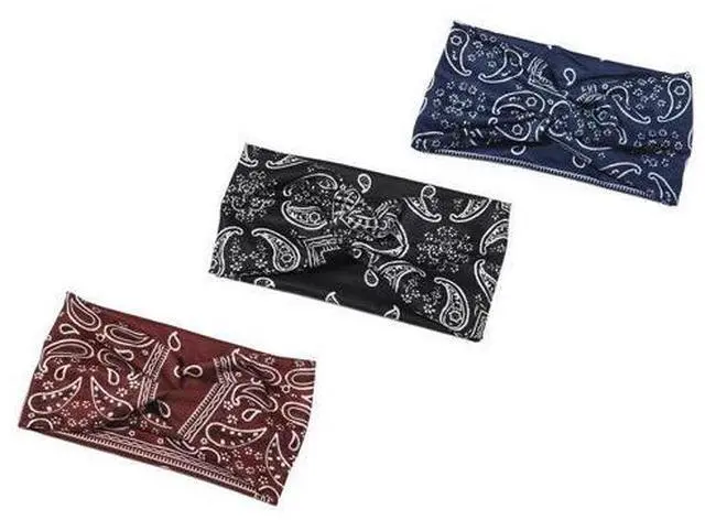 Alt view image 4 of 7 - 3PCS Boho Headbands Leopard Hair Bands Knotted Turban Wraps Stripe Cloth Elegant