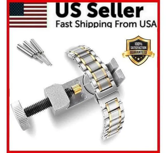 Alt view image 3 of 7 - Metal Adjustable Watch Band Strap Bracelet Link Pin Remover Repair Tool Kit US