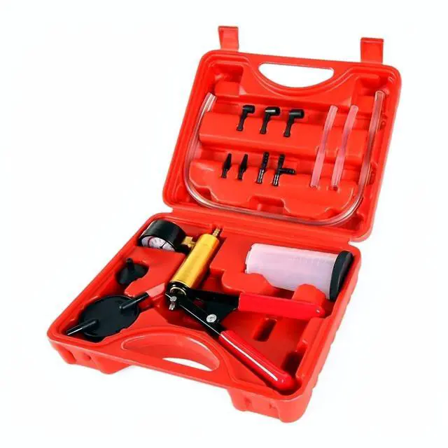 Main image of Hand Held Vacuum Pressure Pump Tester Set Brake Fluid Bleeder Bleeding Kit + Box