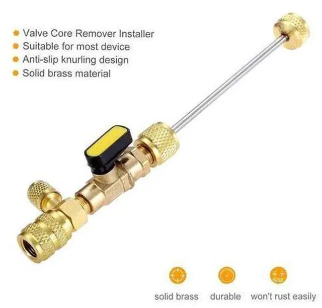 Alt view image 5 of 7 - HVAC Tool AC Schrader Valve Core Remover Dual Size 1/4 and 5/16 Port Installer
