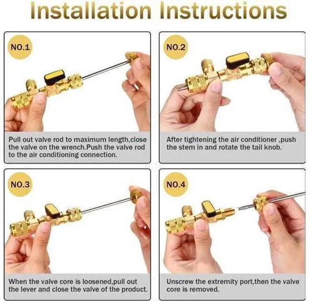 Alt view image 6 of 7 - HVAC Tool AC Schrader Valve Core Remover Dual Size 1/4 and 5/16 Port Installer