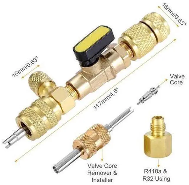 Alt view image 7 of 7 - HVAC Tool AC Schrader Valve Core Remover Dual Size 1/4 and 5/16 Port Installer