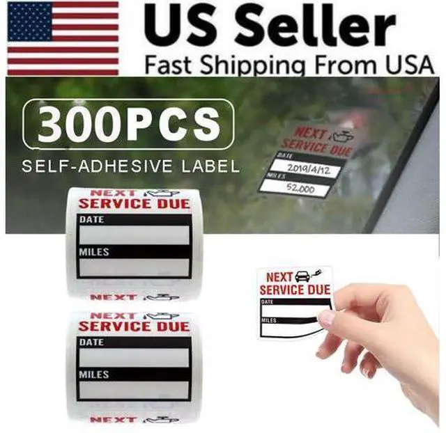 Alt view image 3 of 7 - 300 Oil Change Service Reminder Stickers Clear Window Lite Sticker Pack 2"x2" US