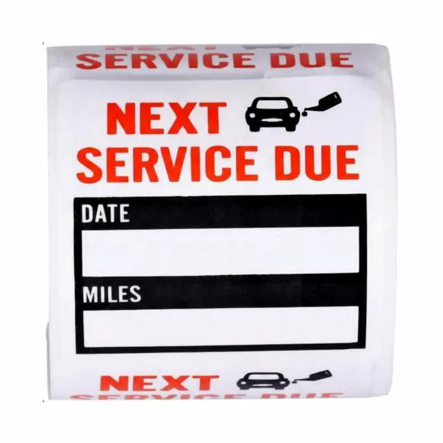 Main image of 300 Oil Change Service Reminder Stickers Clear Window Lite Sticker Pack 2"x2" US