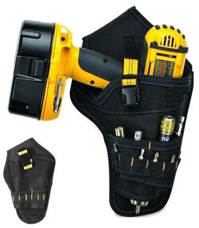 Alt view image 2 of 7 - Heavy Duty Drill Holster Tool Belt Pouch Bit Holder Hanging Waist Bag Drill Tool