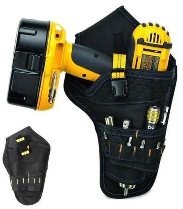 Alt view image 4 of 7 - Heavy Duty Drill Holster Tool Belt Pouch Bit Holder Hanging Waist Bag Drill Tool