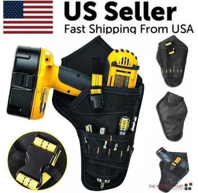 Alt view image 3 of 7 - Heavy Duty Drill Holster Tool Belt Pouch Bit Holder Hanging Waist Bag Drill Tool