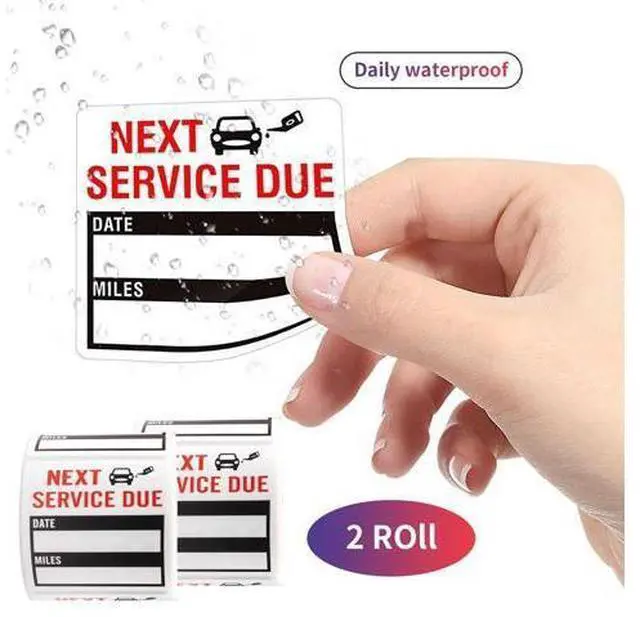 Alt view image 4 of 7 - 300 Oil Change Service Reminder Stickers Clear Window Lite Sticker Pack 2"x2" US