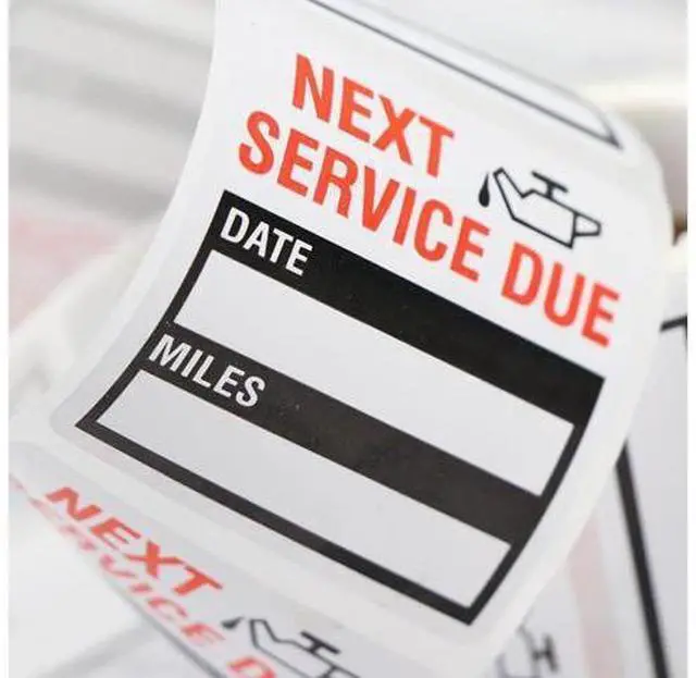 Alt view image 5 of 7 - 300 Oil Change Service Reminder Stickers Clear Window Lite Sticker Pack 2"x2" US
