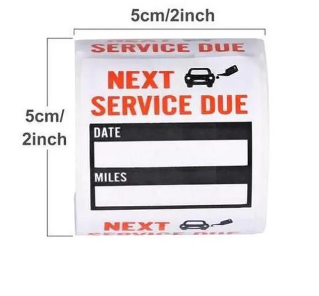 Alt view image 7 of 7 - 300 Oil Change Service Reminder Stickers Clear Window Lite Sticker Pack 2"x2" US