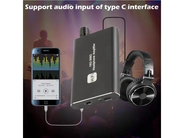 Alt view image 7 of 7 - 16-300 HIFI Headphone Amplifier Portable Earphone AMP 3.5mm w/ Audio USB Cable