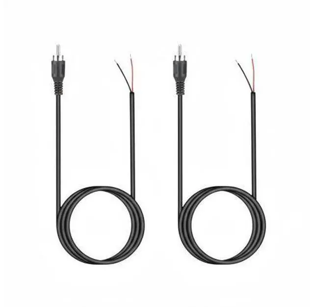Alt view image 2 of 7 - 2-Pack 10 FT RCA Male Plug to Bare Wire Audio Speaker Subwoofer HDTV Cable Cord