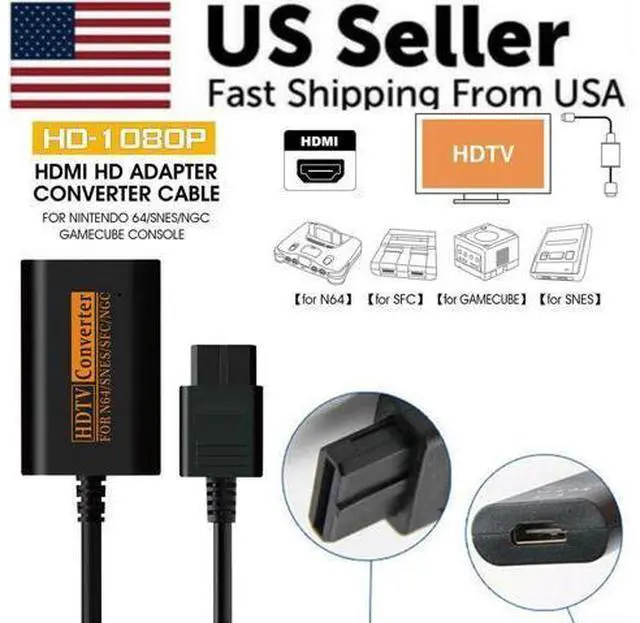 Alt view image 3 of 7 - N64 To HDMI Converter Adapter HD Link Cable For Nintendo Gamecube Super NES SNES