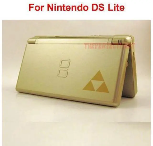 Alt view image 2 of 7 - Replacement Housing for Nintendo DS Lite Glass Lens Shell Gold Zelda Triforce