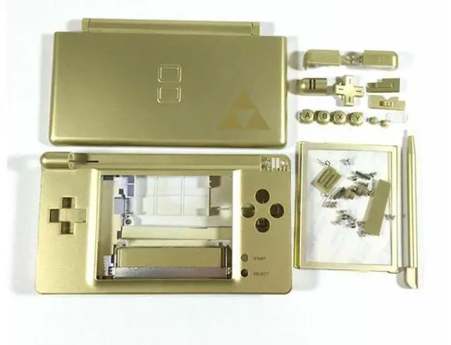 Alt view image 4 of 7 - Replacement Housing for Nintendo DS Lite Glass Lens Shell Gold Zelda Triforce